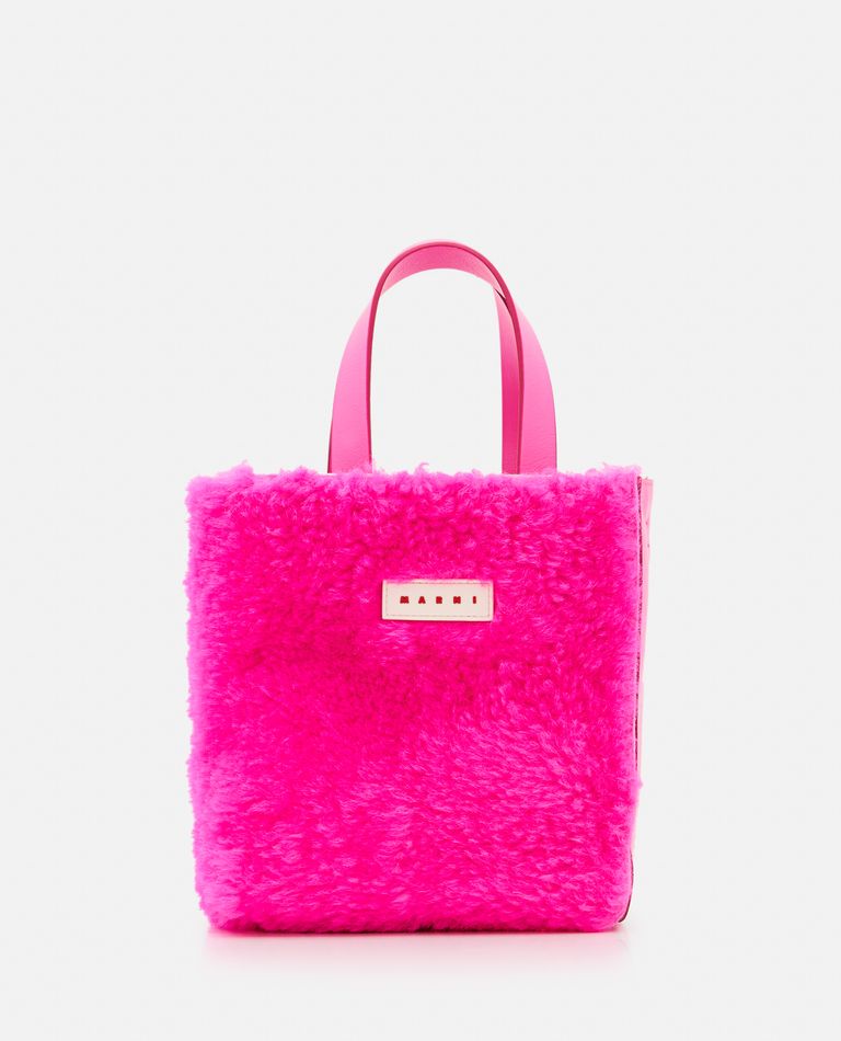 MARNI SHEARLING MUSEO SOFT MINI TOTE BAG