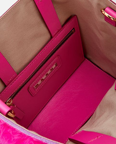 Museo Soft Mini Bag in bright pink shearling