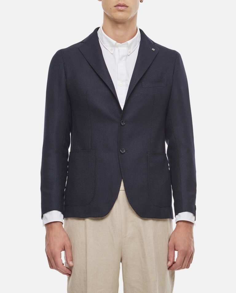 Tagliatore Monte Carlo Tailored Jacket With Structured Fit In Blue