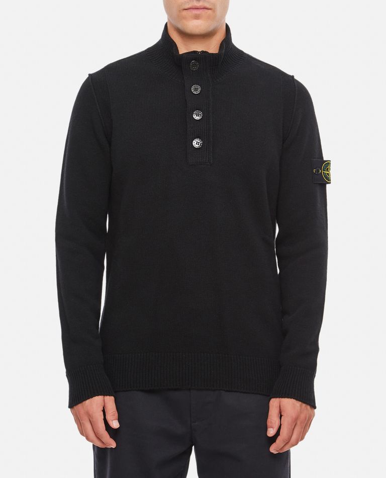 STONE ISLAND HIGH NECK SWEATER CLOSURE 4 BUTTONS