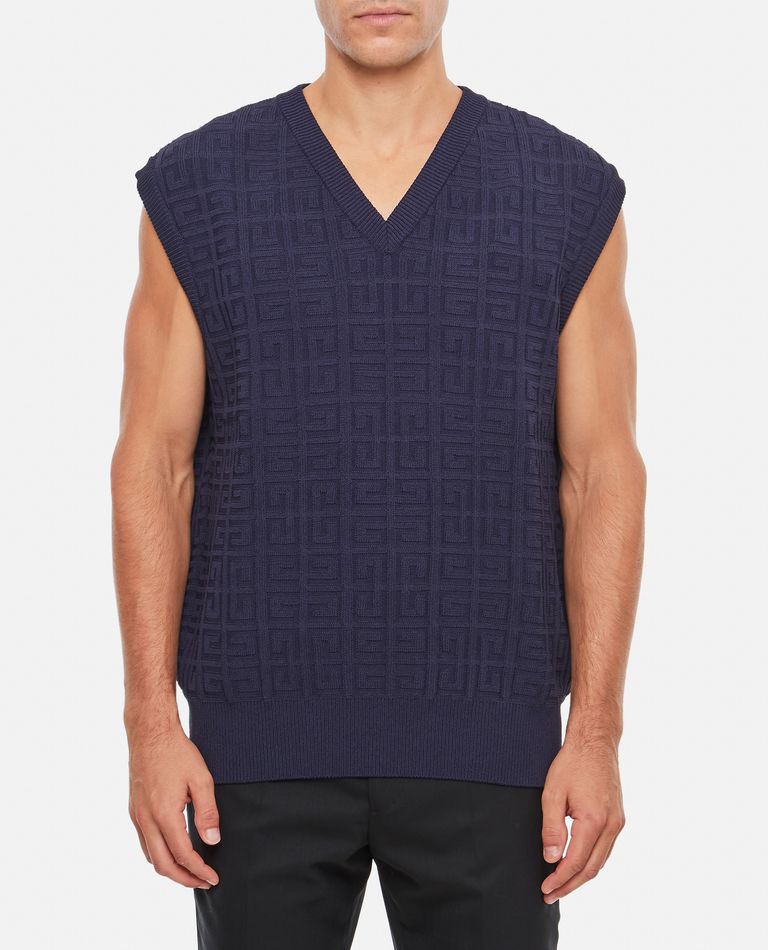 Shop Givenchy Textured All Over 4g Vest In Blue