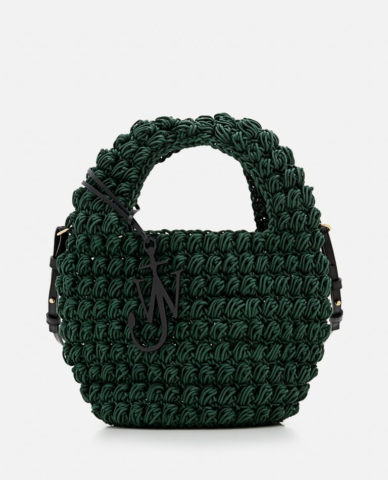 Jw Anderson Popcorn Woven Basket Bag In Green