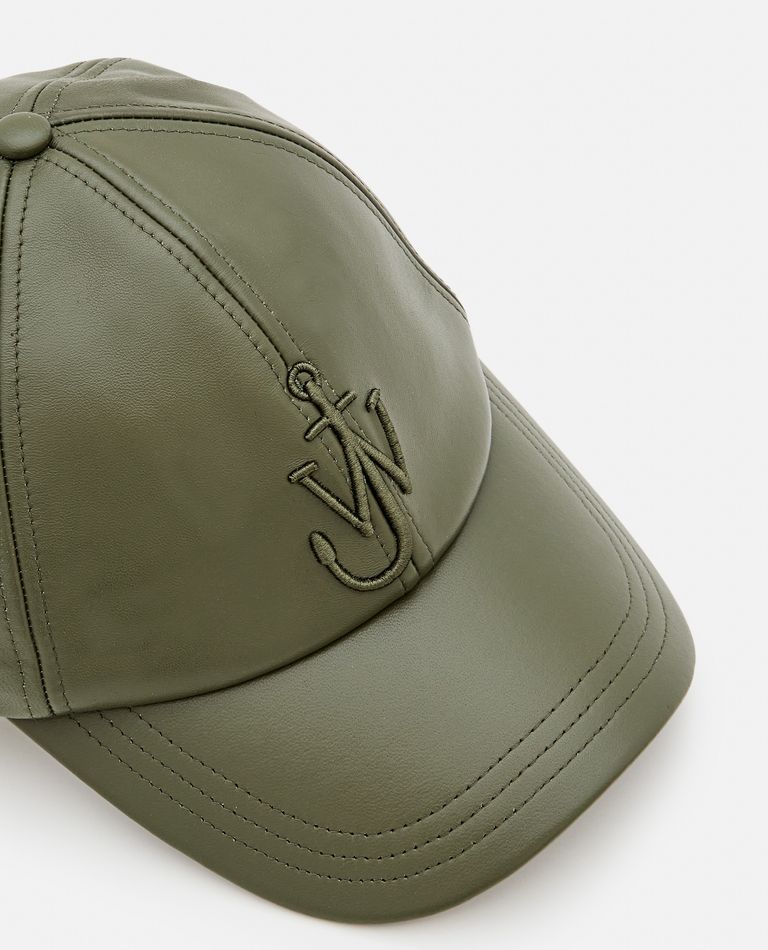 Shop Jw Anderson Nappa Leather Baseball Cap In Green