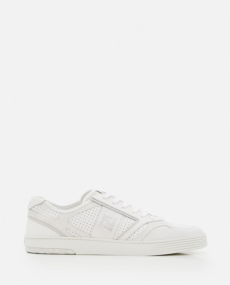 Fendi  ,  Low-top Leather Sneakers  ,  White 8