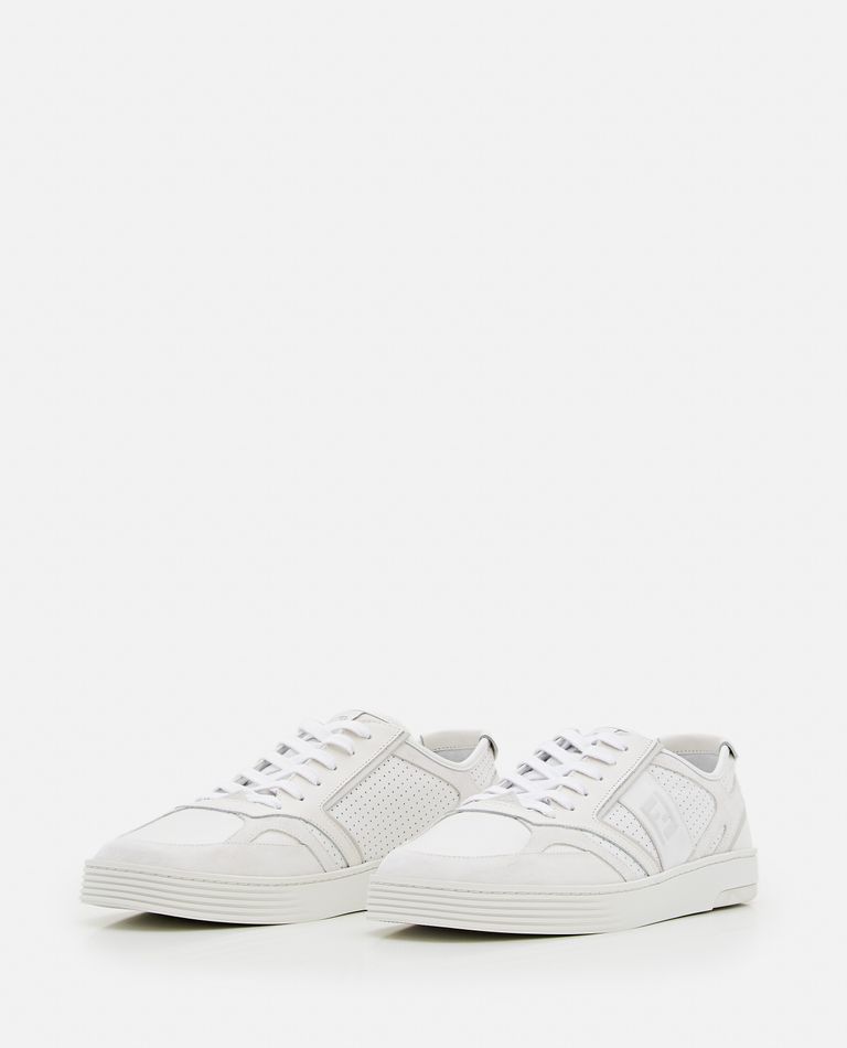 Fendi  ,  Low-top Leather Sneakers  ,  White 10