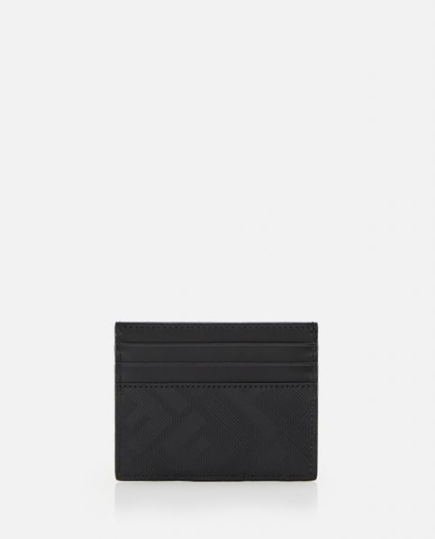 BLACK LEATHER SHADOW DIAGONAL CARD HOLDER