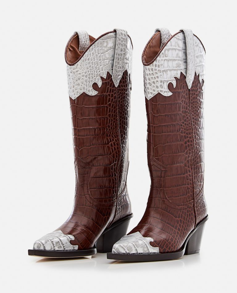 Paris Texas  ,  60mm Ricky Embossed Croco Cowboy Boots  ,  Brown 37,5