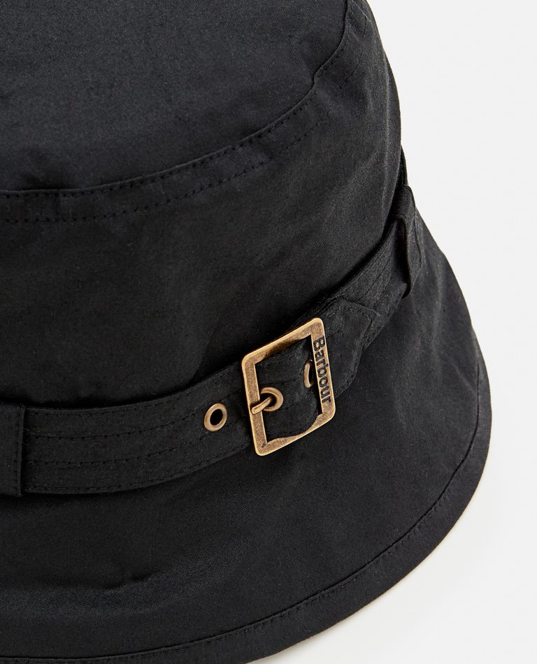 Barbour  ,  Kelso Waxed Cotton Belted Bucket Hat  ,  Black M
