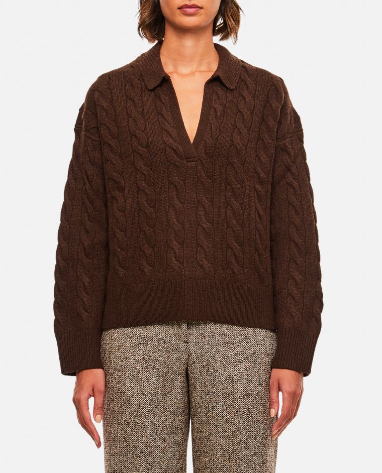 Polo Ralph Lauren  ,  Collar V-neck Pullover  ,  Brown XS
