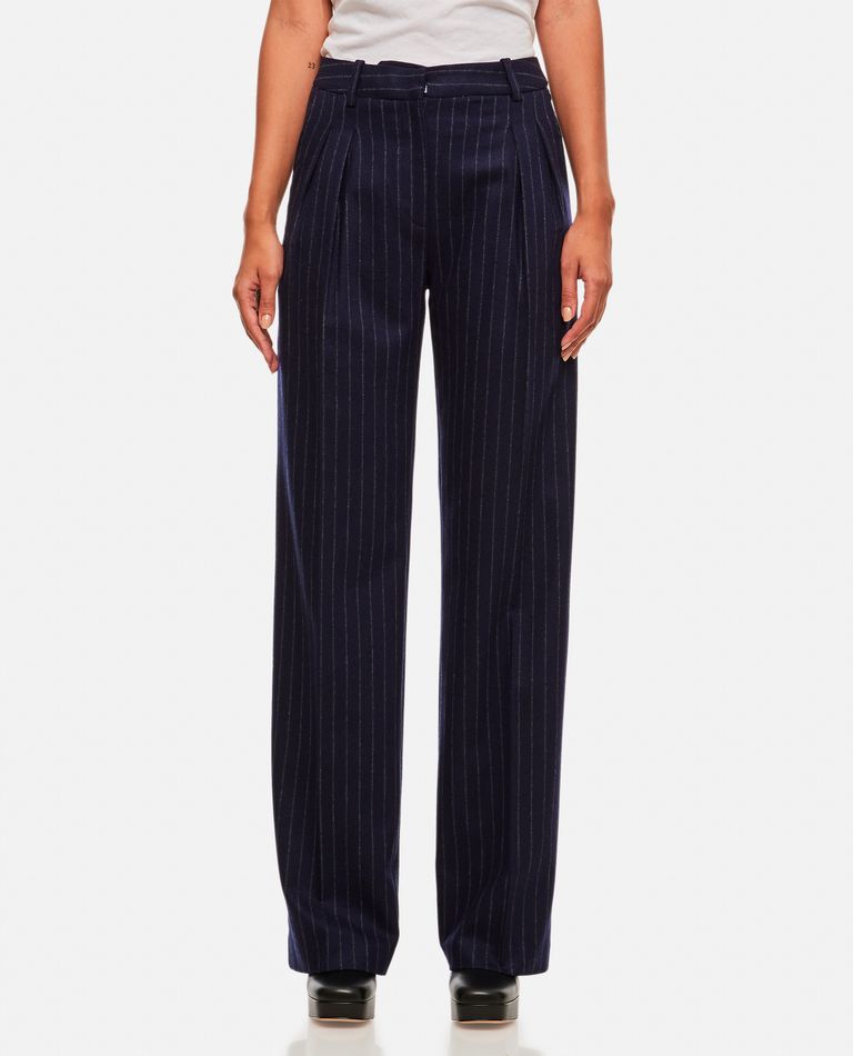 Loulou Studio Striped Casual Pants In Blue