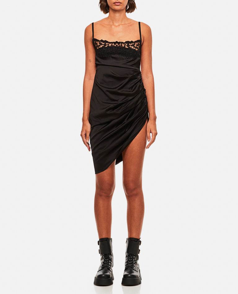 Shop Jacquemus La Saudade Brodãe Stretch Viscose Mini Dress In Black