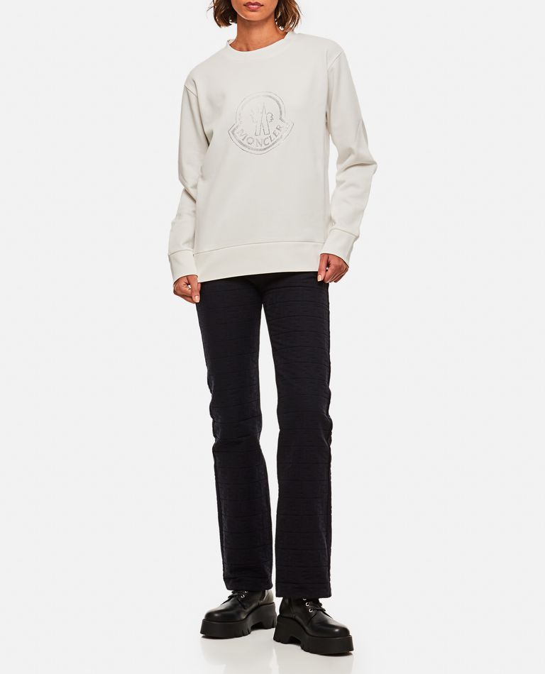 Moncler  ,  Strass Logo Cotton Sweatshirt  ,  White L