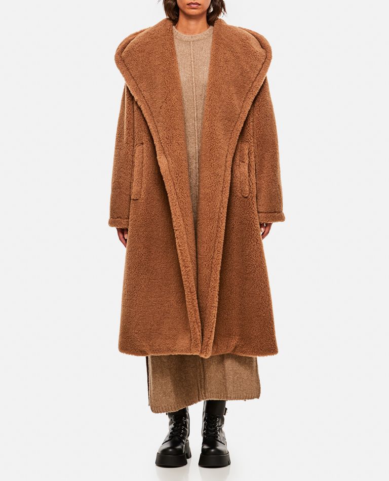 MAX MARA APOGEO TEDDY HOODED LONG COAT
