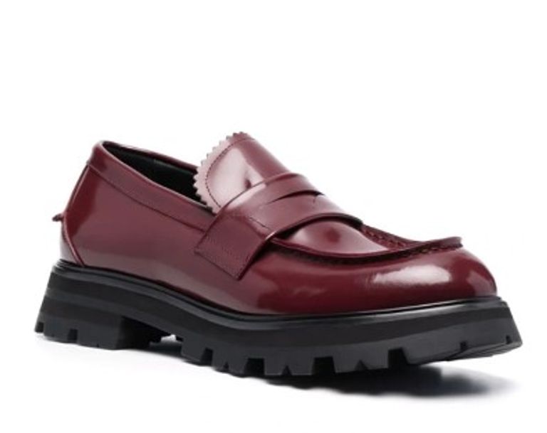 Alexander McQueen  ,  Leather Loafers  ,  Red 40