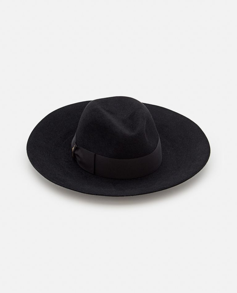 Shop Borsalino Sophie Brushed Felt Large Brim Hat In Black