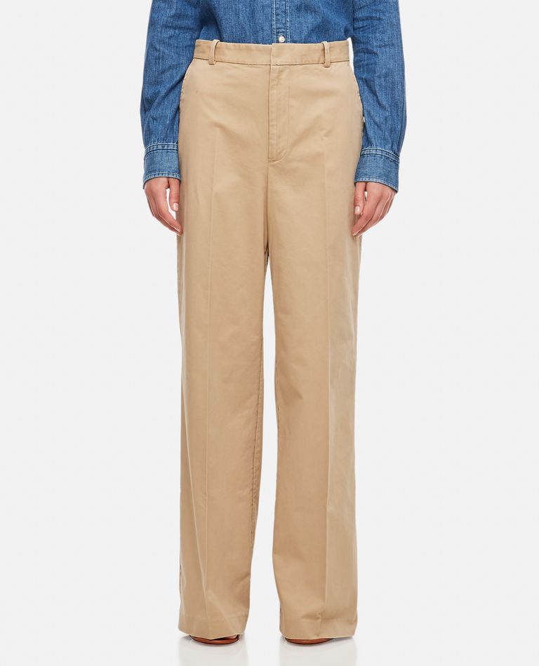 Polo Ralph Lauren Tailored Trousers With Pleated Front In Beige
