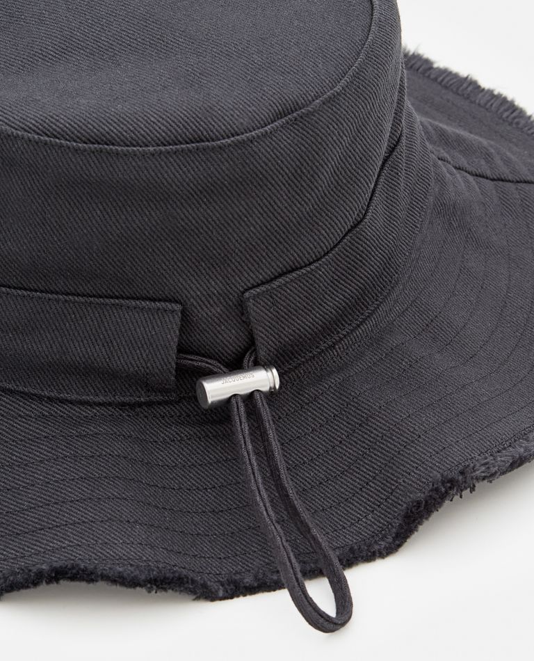 Shop Jacquemus Le Bob Artichaut Cotton Hat In Black