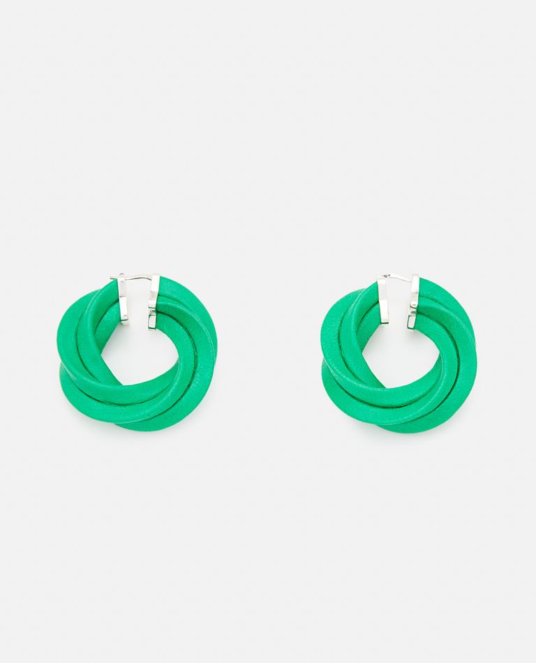 Bottega Veneta Multicolor Green Hoop Earrings In Green