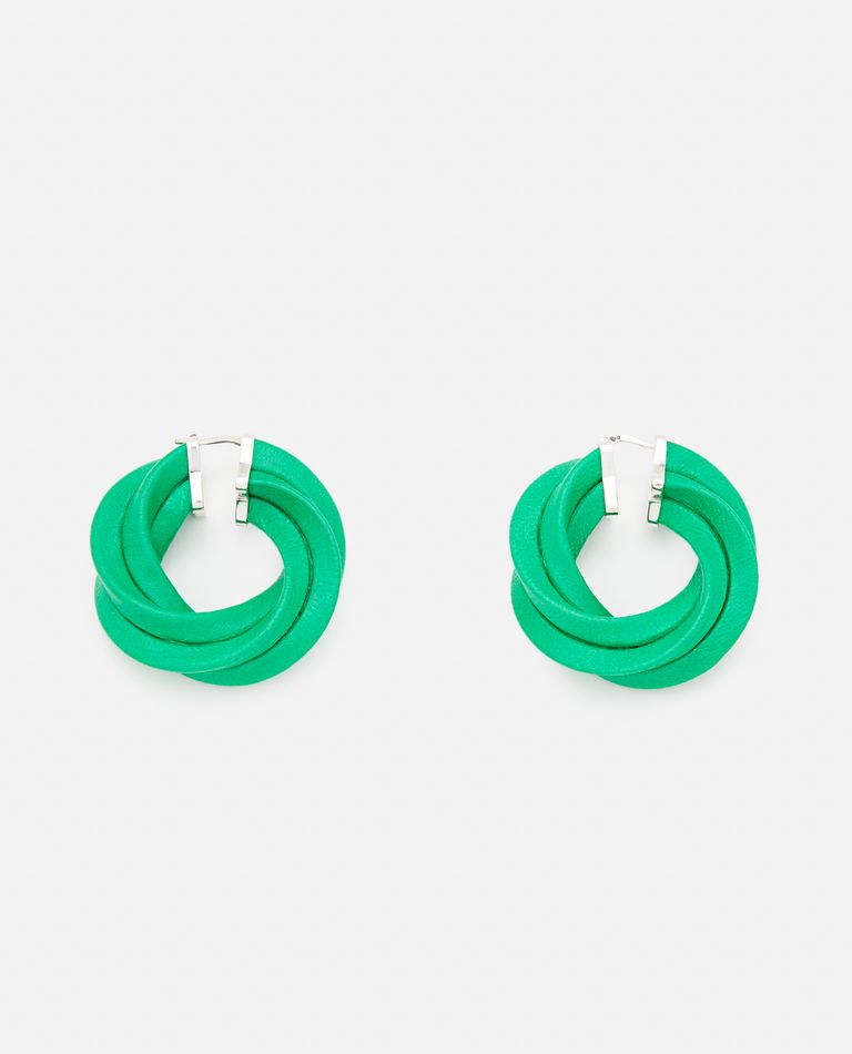 Bottega Veneta Green Hoop Earrings