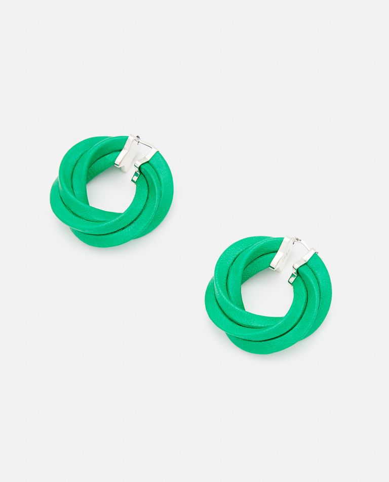Bottega Veneta Multicolor Green Hoop Earrings In Green
