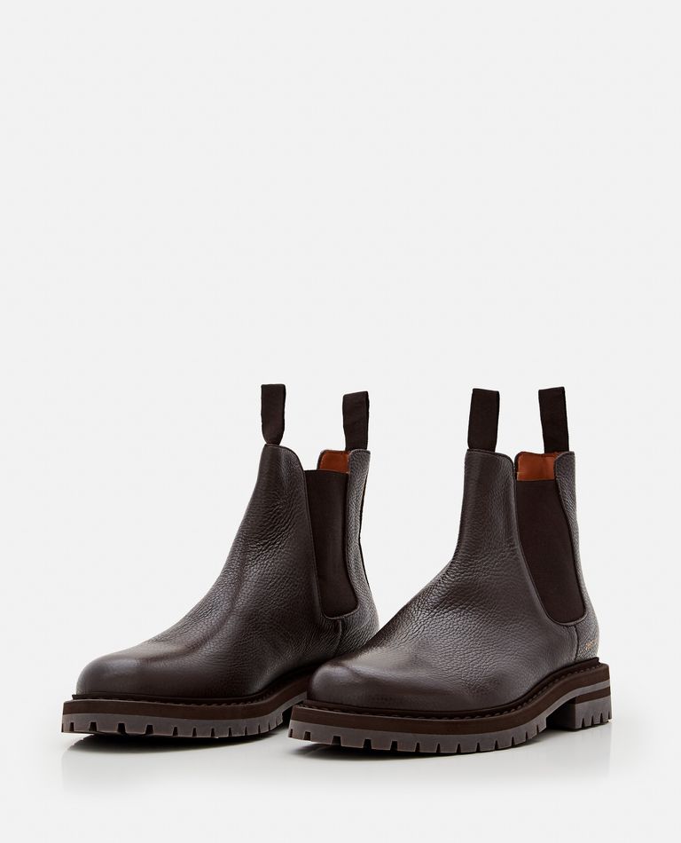Shop Common Projects Leather Chelsea Boot In Brown