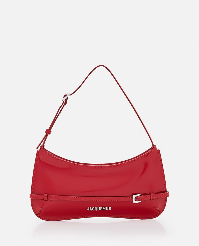 Le Bisou Ceinture Patent Leather Shoulder Bag in Red - Jacquemus