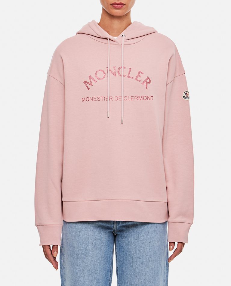 Moncler  ,  Cotton Logo Hoodie  ,  Rose M