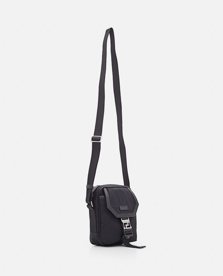 Shop Versace Nylon Shoulder Bag In Black