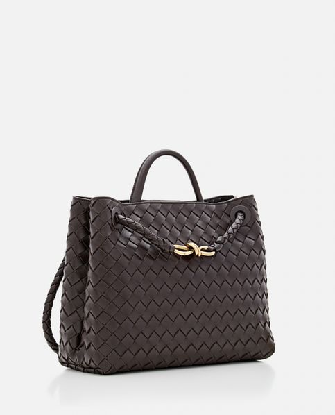 Bottega Veneta Andiamo Small Intrecciato Leather Tote - Dark Brown