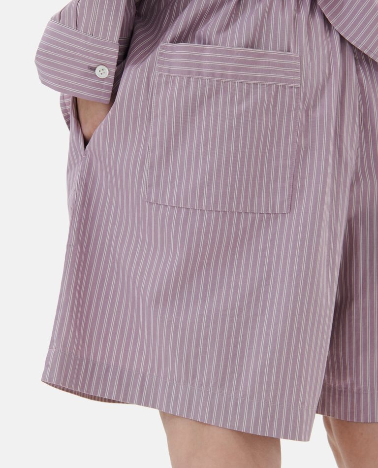 Shop Tekla Poplin Pyjamas Shorts In Viola