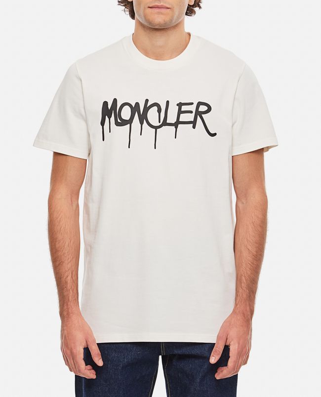 Moncler - Camicia Logo Print Shirt in White Moncler