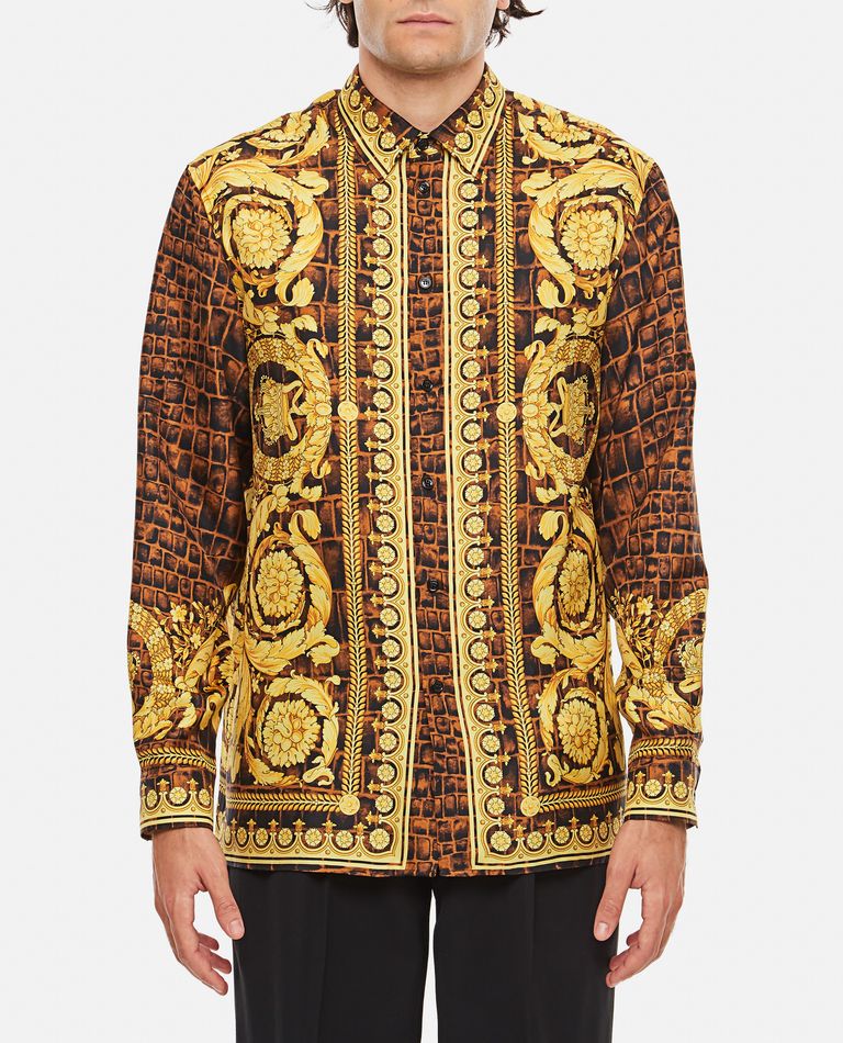 Versace  ,  Silk Twill Shirt  ,  Gold 48