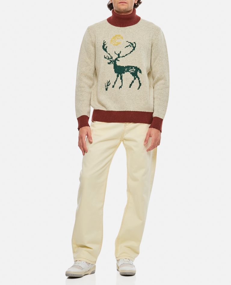 Chateau Orlando  ,  Stag Turtleneck Jumper Mohair Wool  ,  Multicolor M