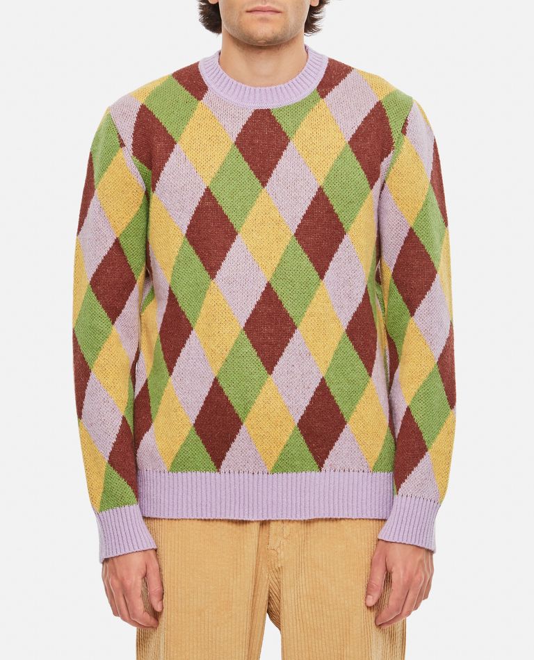 Chateau Orlando Harlequin Crewneck Jumper Mohair Wool In Multicolor