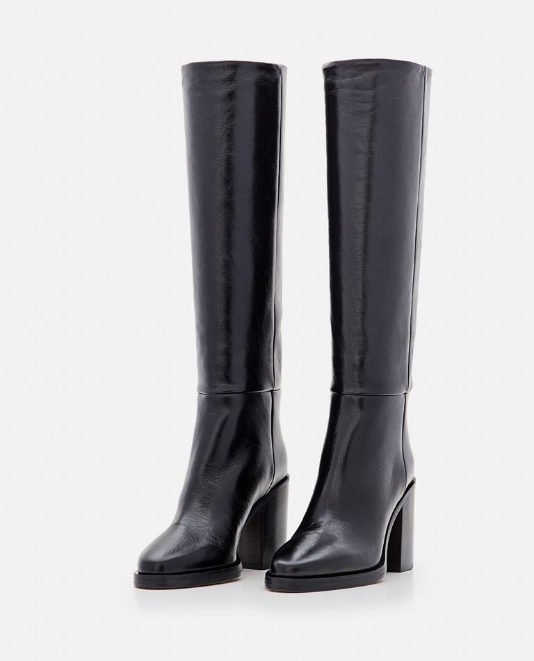 Paris Texas  ,  95mm Ophelia Crinckled Leather Boots  ,  Black 41