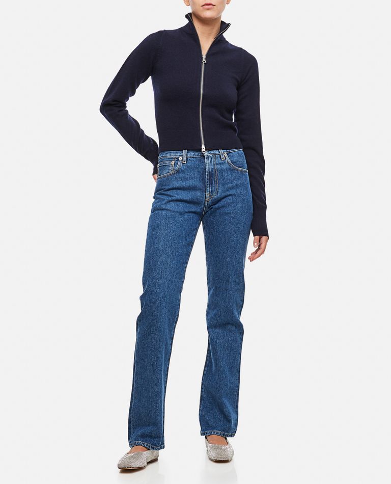 Extreme Cashmere X Front Zip Closure Sweater In Blue