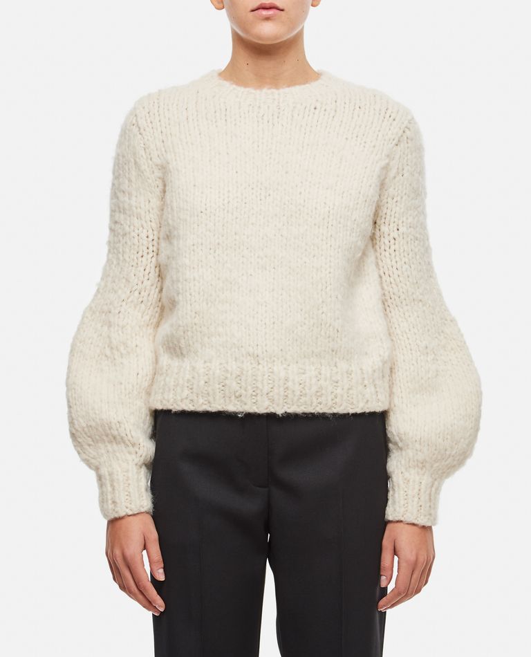 Shop Gabriela Hearst Cashmere Crewneck Sweater In White