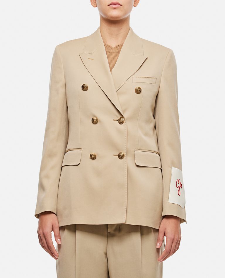 Golden Goose Beige Double-breasted Blazer With Peak Revers In Beige