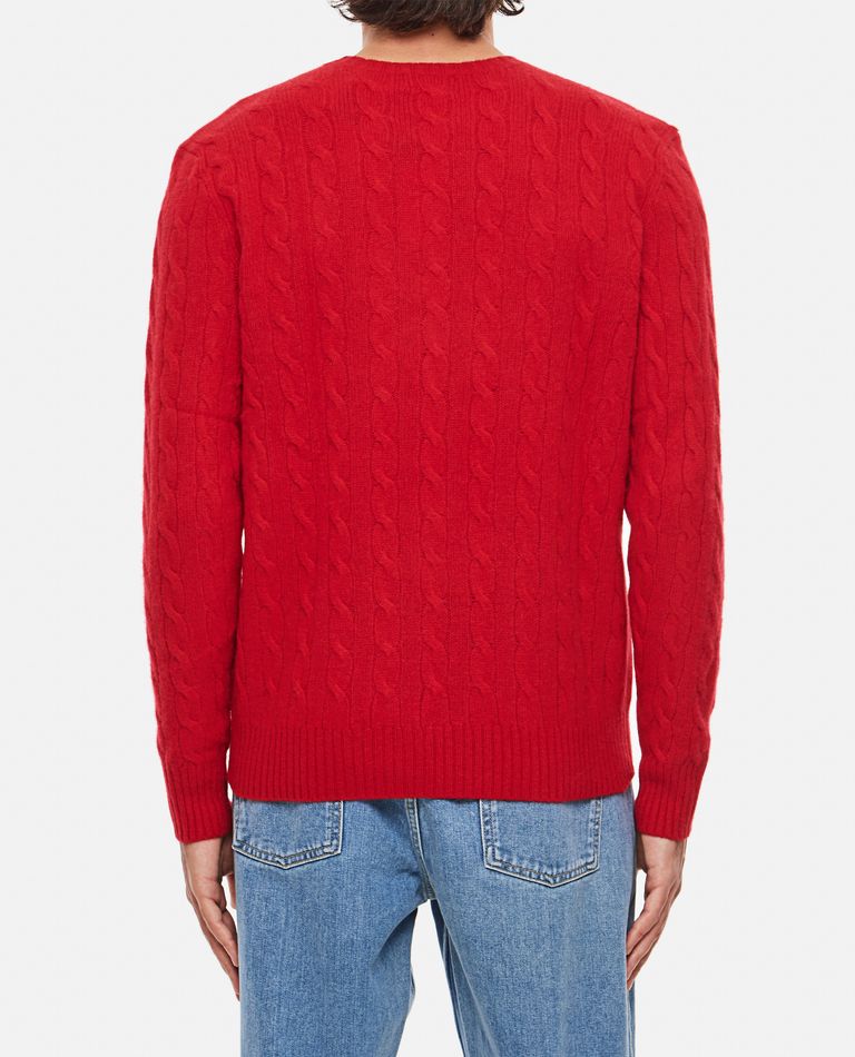 Ralph top Lauren Polo men small wool cashmere red cable knit men sweater red