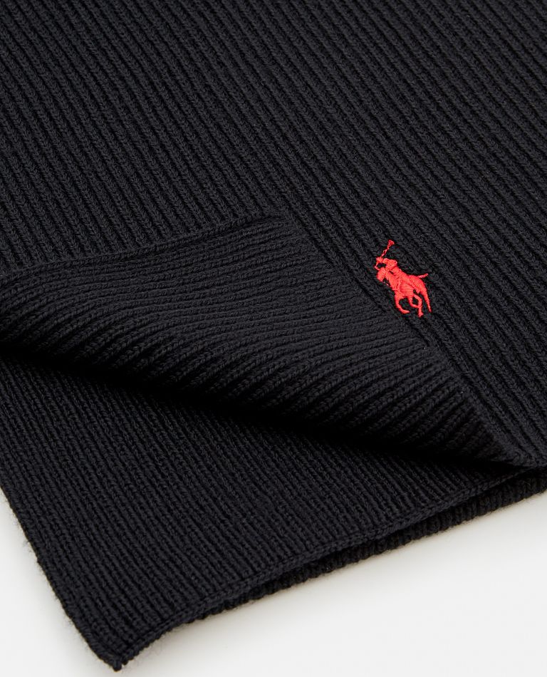 Polo Ralph Lauren  ,  Signature Pony Wool Scarf  ,  Black TU