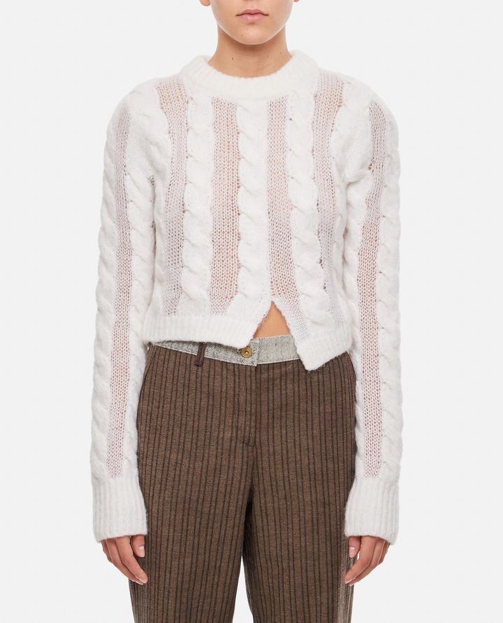 Thom Browne - JERSEY STITCH RELAXED FIT V NECK CARDIGAN_5