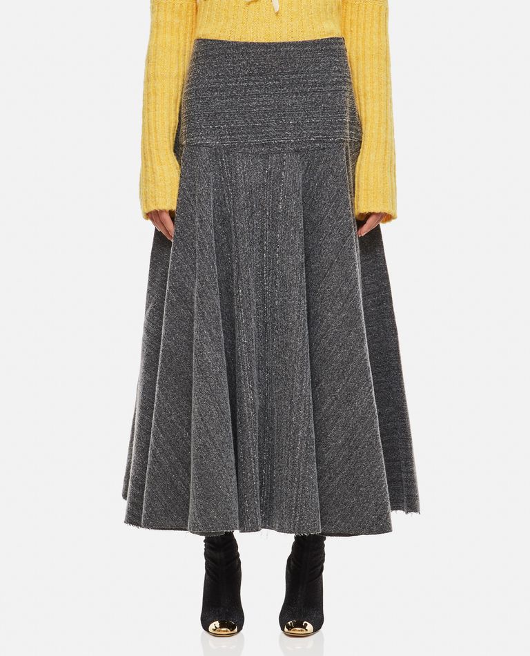 Vitelli Ankle-length Flared Skirt In Grey