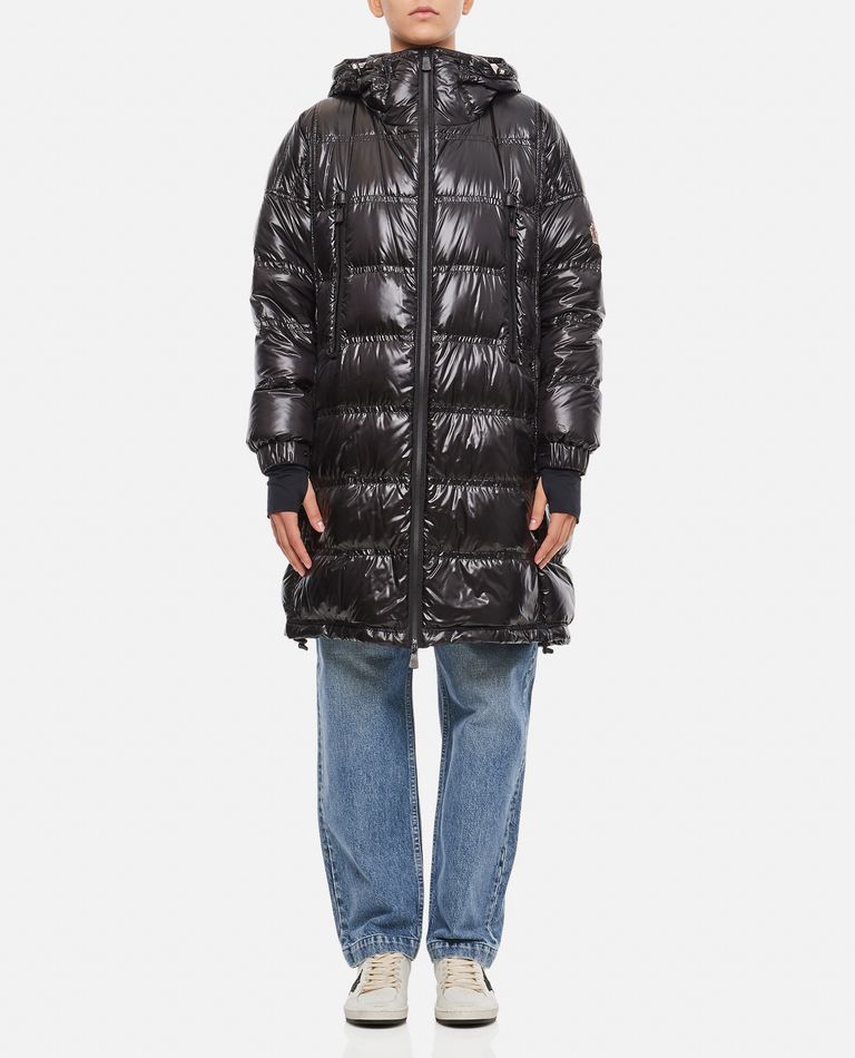 Shop Moncler Rochelair Down-filled Long Parka In Black