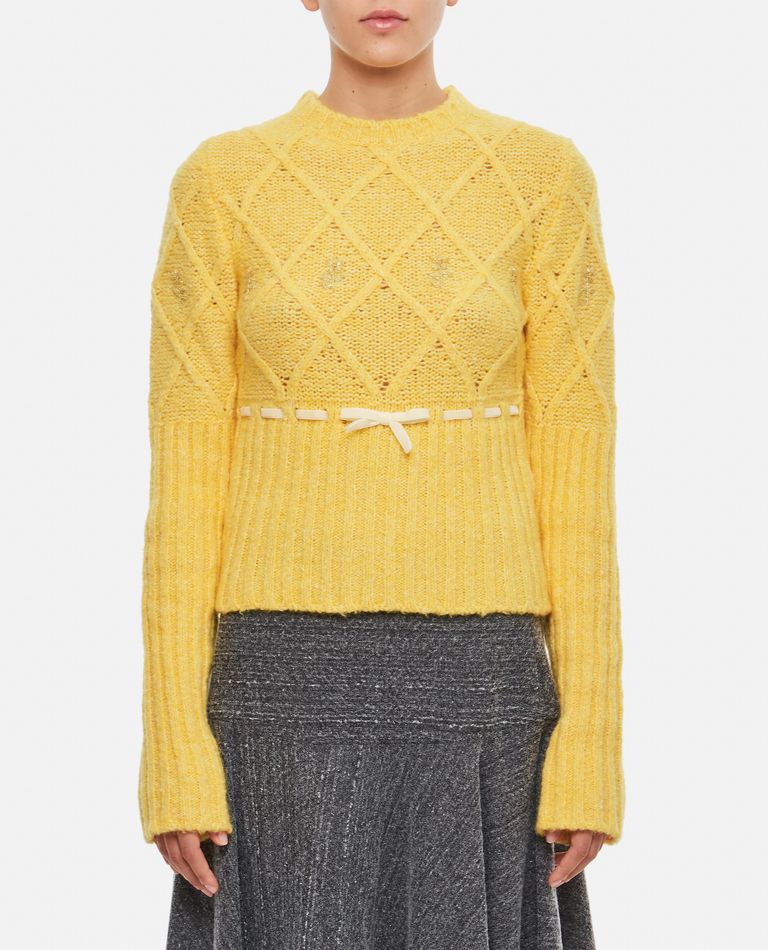 Cormio Oma 5 Embroidered Wool Blend Sweater In Yellow