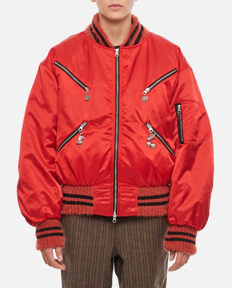 Shop Chopova Lowena Palladian Nylon Bomber Jacket In Red