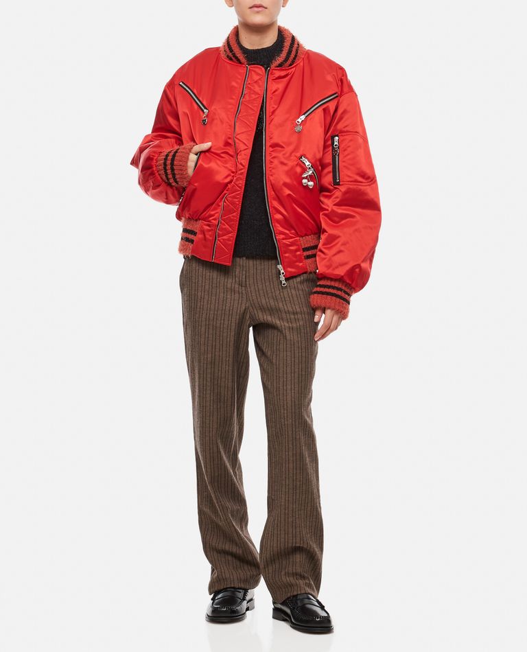 Shop Chopova Lowena Palladian Nylon Bomber Jacket In Red