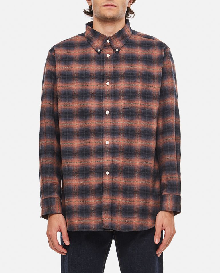 Palmes Shadow Bd Checked Cotton Shirt In Brown