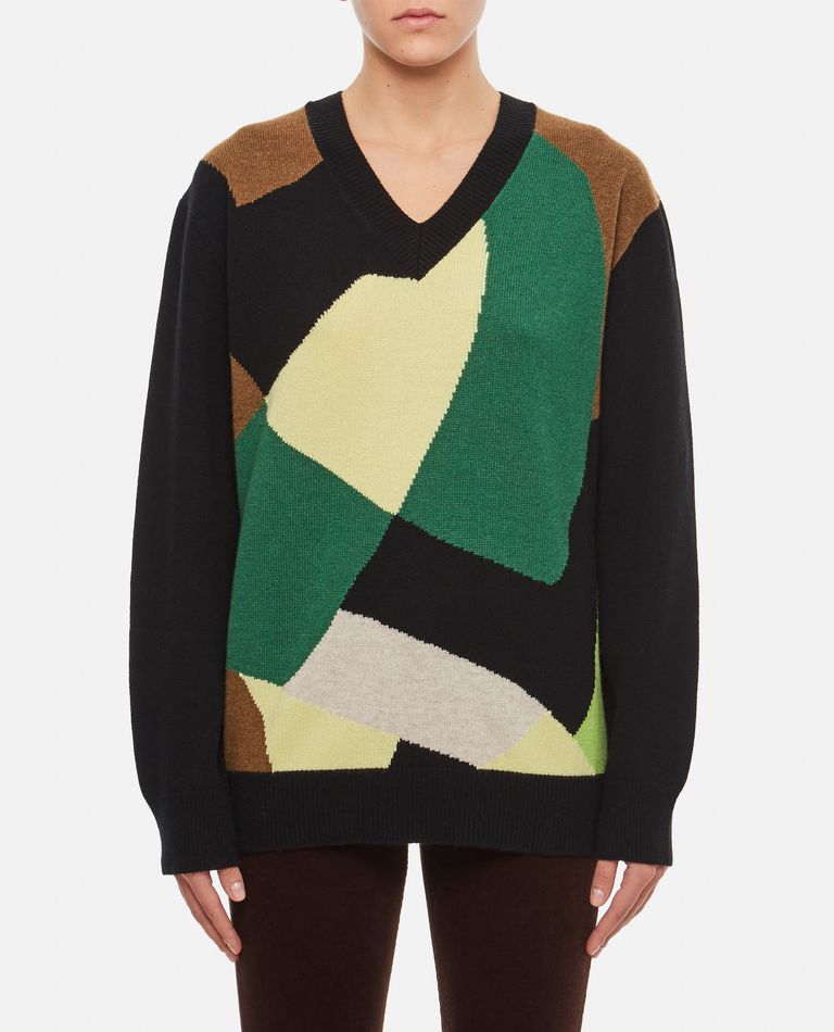Plan C  ,  Wool Cashmere V Neck Sweater  ,  Multicolor 42