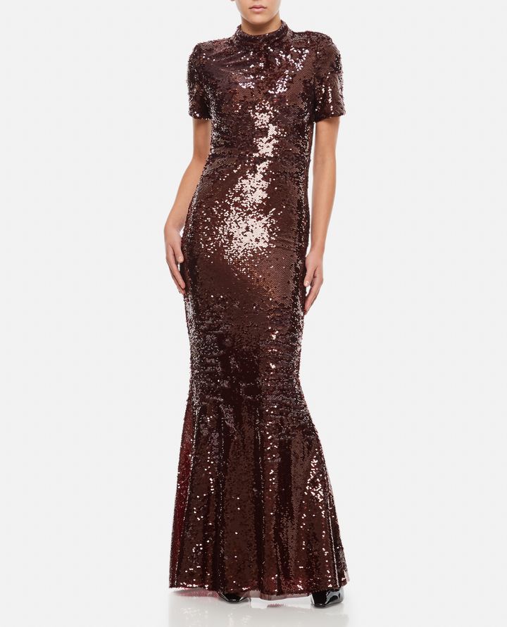 Self-Portrait - BROWN SEQUIN MAXI DRESS_2