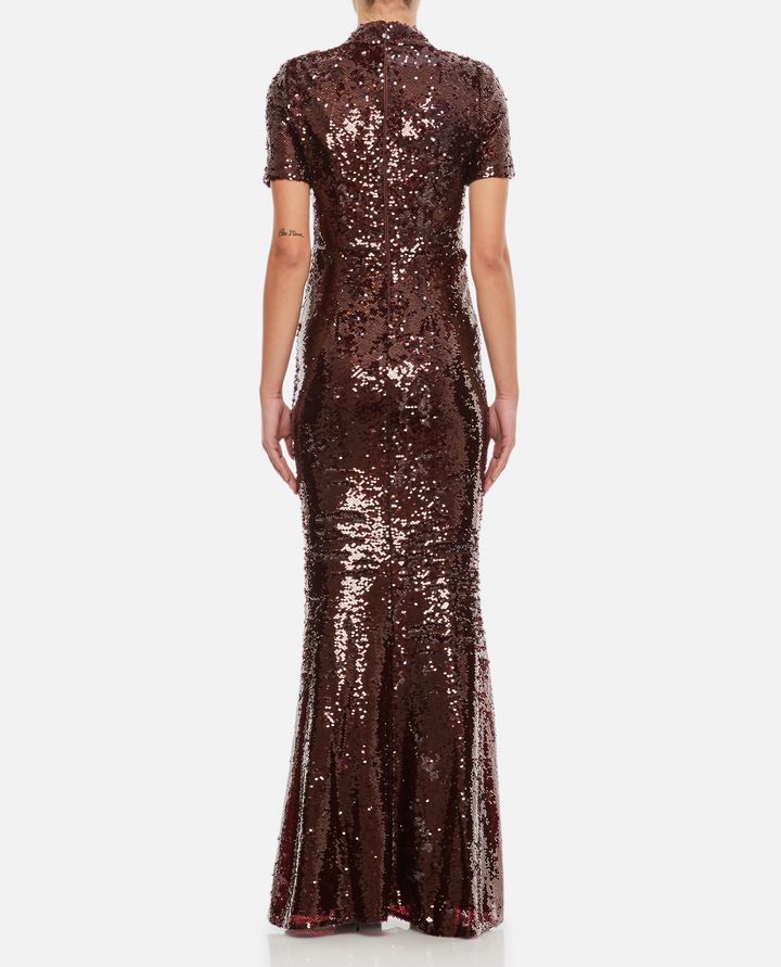 Self-Portrait - BROWN SEQUIN MAXI DRESS_3